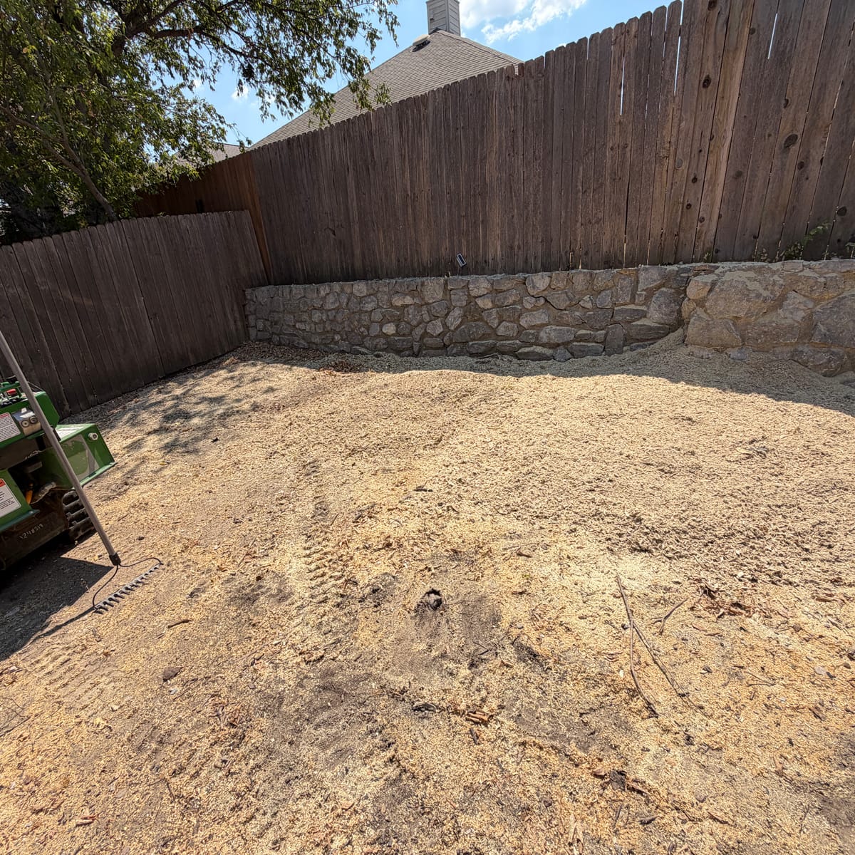 Before and after: stump removal in Little Elm, TX
