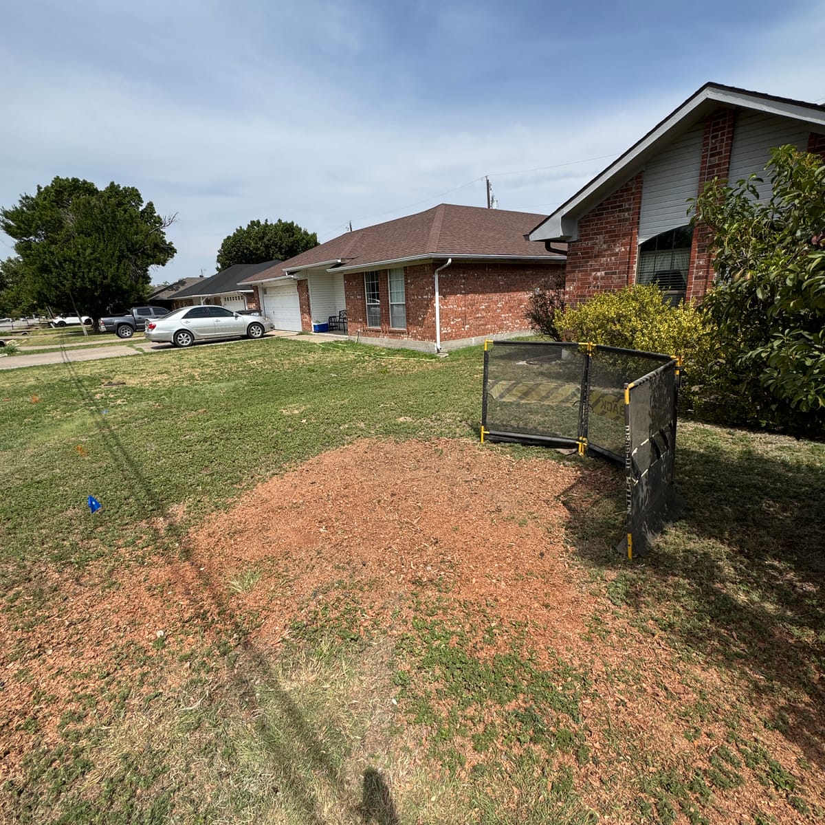 Before and after: stump removal in Princeton, TX