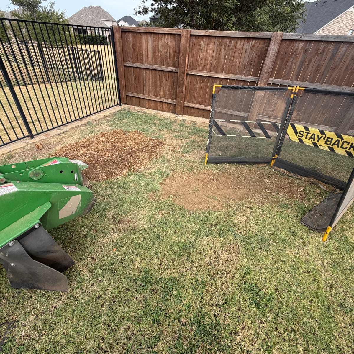 Before and after: stump removal in Roanoke, TX